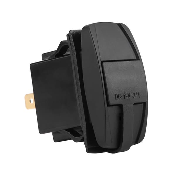 12V 24V 3.1A Vanntett dobbel USB-billaderadapter med blå LED