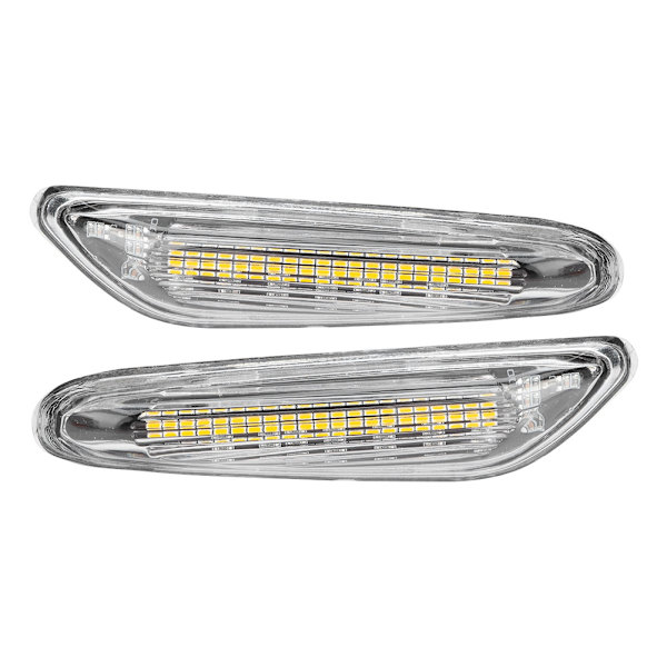 LED Dynamisk Flytende Lys Side Blinklysindikator Par Kompatibel med E90 E91 E92 E93 E60 E87 E82 E46 Hvit