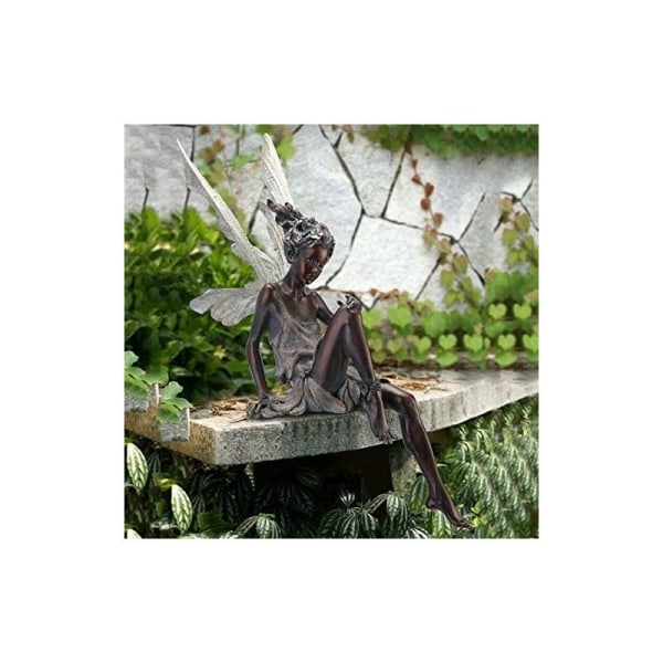 Hagepynt Magic Fairy Sitting, Tudor og Turek Sitting Resin Hagedekorasjon 9*12*22cm