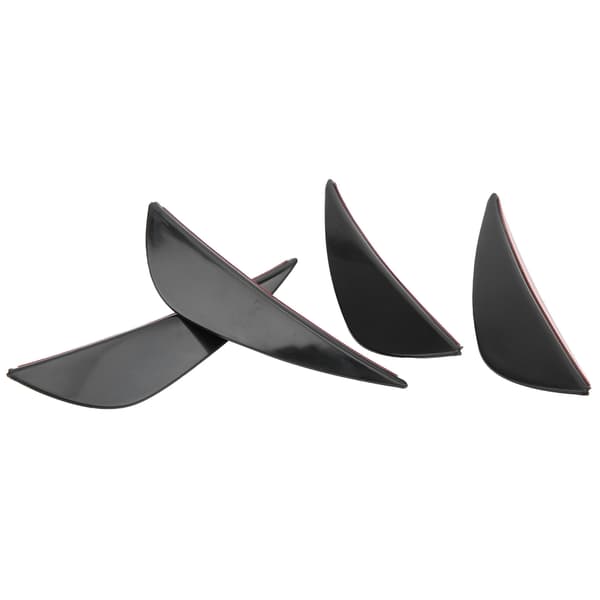 4 stk. Frontkofanger Luftkniv Spoiler Universal PVC Diffuser Højglans Sort