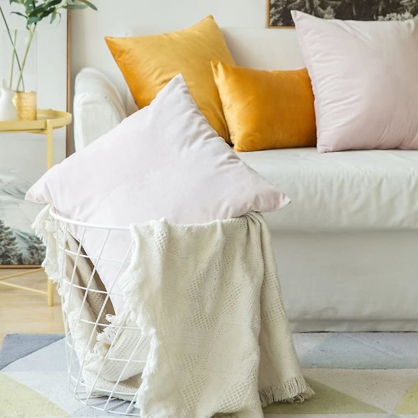 Sæt med 2 dekorative fløjlspudebetræk Sofa Pudebetræk Super Glat Blød Komfortabel dekoration Hjem Stue Soveværelse Til Sofa 40x40cm Rød