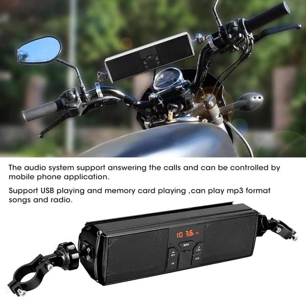 Motorcykelstyre Ljudsystem Vattentätt Ljudsystem Svart
