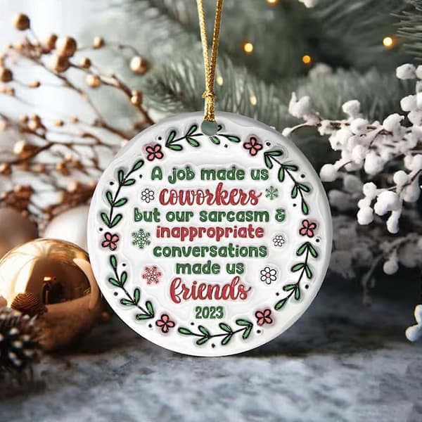 Personalized Circular and Interesting Christmas Tree Decorations, Christmas Decorations, Friendship Decorations
