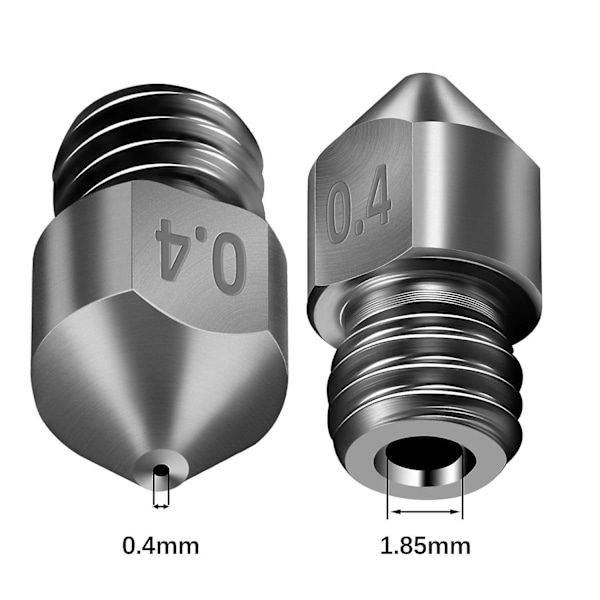 10 Mk8 extrudermunstycken för 3d-skrivare 0,4 mm högtemperaturshärdade stålmunstycken kompatibla med Makerbot, Creality Cr-10 Ender 3, Prusa I3