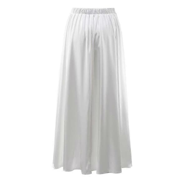 Dam Vår Sommar Kjol Silke Elegant Hög Midja Cocktailparty Bröllop Sjöjungfru Fåll Satin Maxikjolar WHITE S