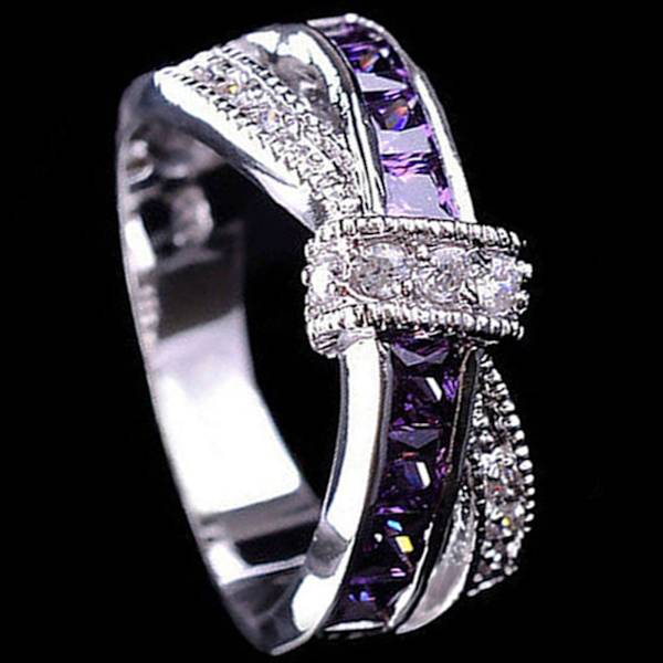 Ring Rhinestone Innlagt Dekorativ Legering Cross Design Finger Band For Party 9