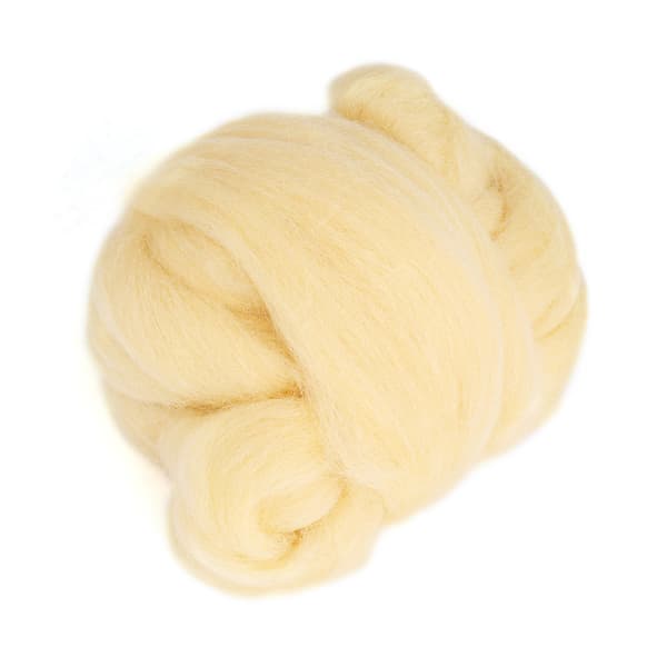 Farget nålfilt ull roving - krem (55g)