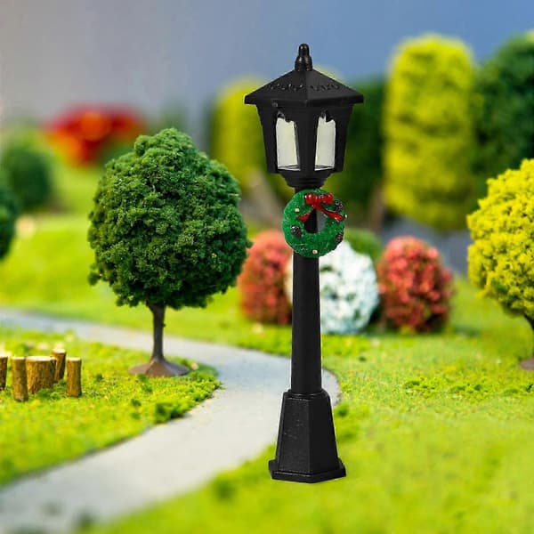 Juledekorasjon til dukkehus, miniatyrlampemodell for utstilling av 4 stk