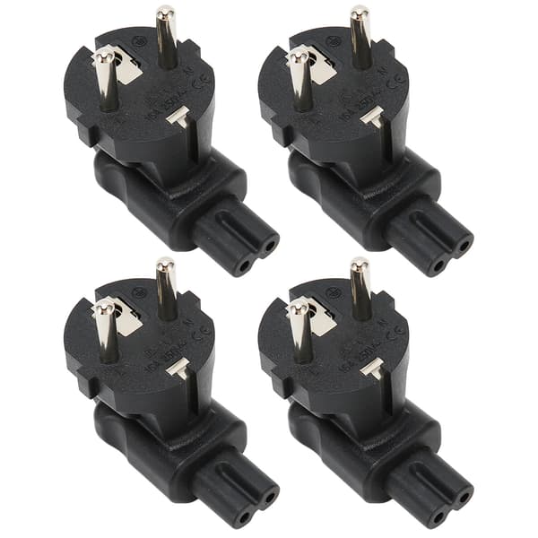 4 stk. EU 4,8 mm til IEC320 C7 Strømadapter Universal Computer Strømforsyning EU Stik 100-250V
