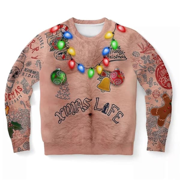 Grim Julesweater Sjov 3d Sweater Langærmet Pullover til Kvinder Mænd L