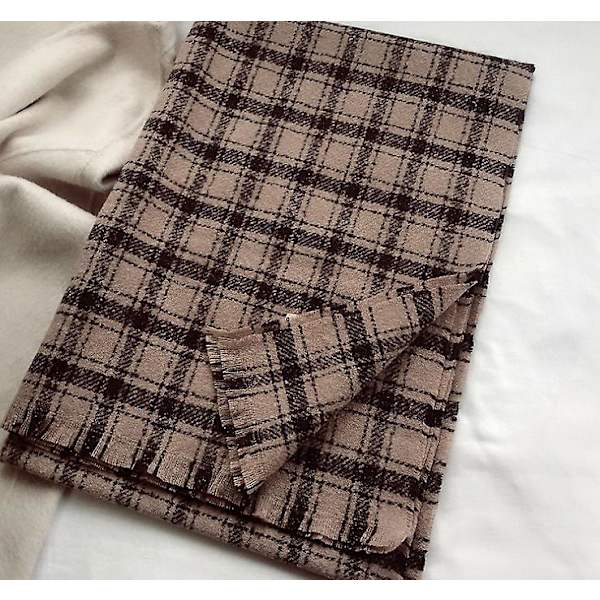 Faux Cashmere rutete skjerf, sjal