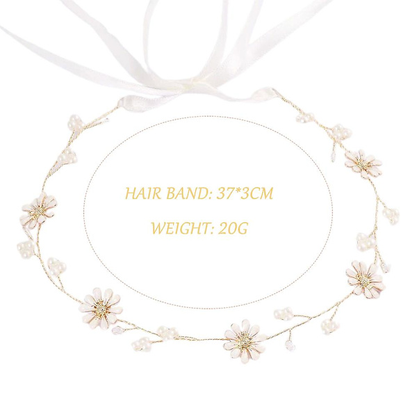 Hårbånd for kvinner Krysantemum Rhinestone Bryllupsbrudepike Hodebånd Hodeplagg