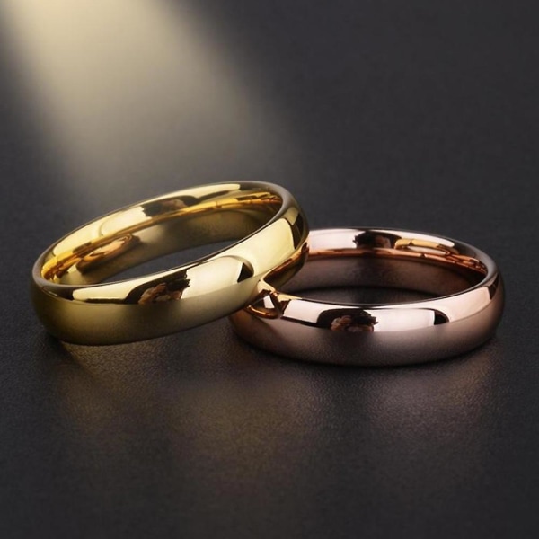 Unisex enkel høy polsk vanlig kuppel fingerring par forlovelse smykker gave Rose Gold US 10