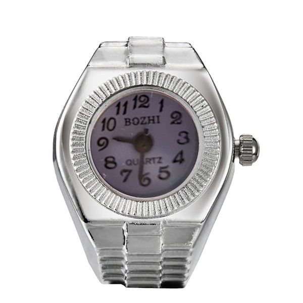 Watch Klockform Stretchig Unisex Pointer Rund Urtavla Quartz Watch Ring För Cocktailparty Purple