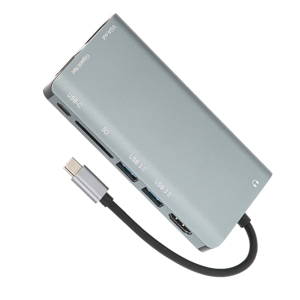 8-in-1 USB C -telakointiasema HDMI VGA USB 3.0 -sovittimella