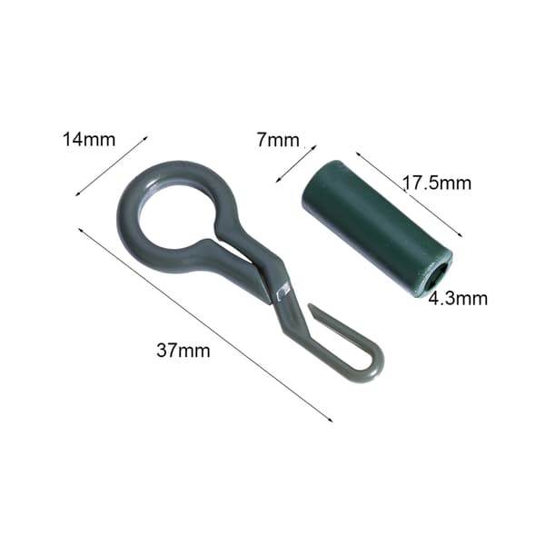 10 Set Slitstarka Back Lead Clips Låsande Rör Karpfiske Terminal Tackle