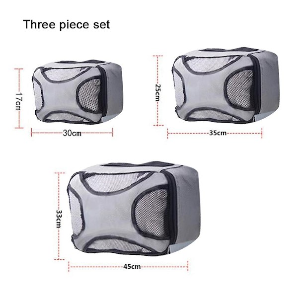 Compression Packing Cubes Bag til rejse Udvidelig pakkeboks gray