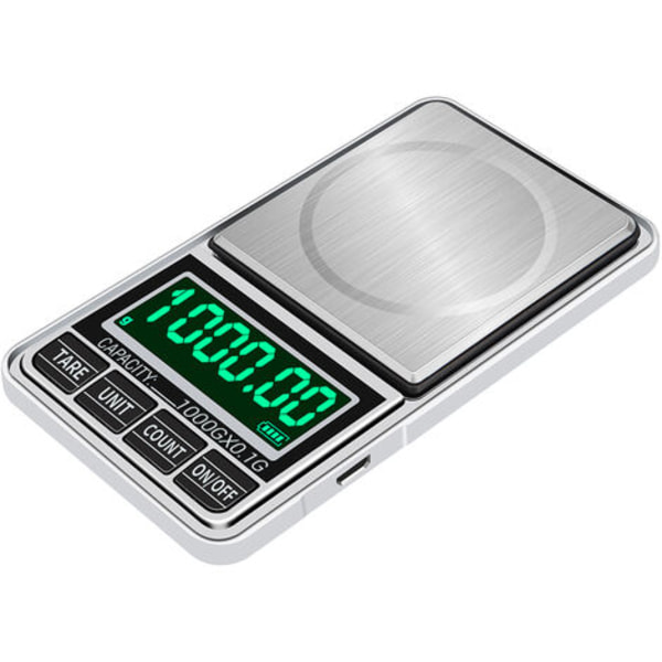 Bærbar elektronisk vekt, elektronisk presisjonsvekt, USB plug-in, sendes uten batteri FCC/CE/ROHS-sertifisering, 1kg/0,1g DH-938C