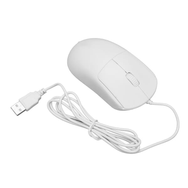 Ergonomisk hvit kablet mus for bærbare datamaskiner stasjonære datamaskiner 1200DPI optisk USB Plug and Play