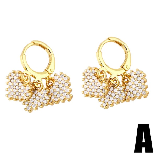 Øreringe Vintage Zircon Heart Stud Fashion smykker Ac8879 A
