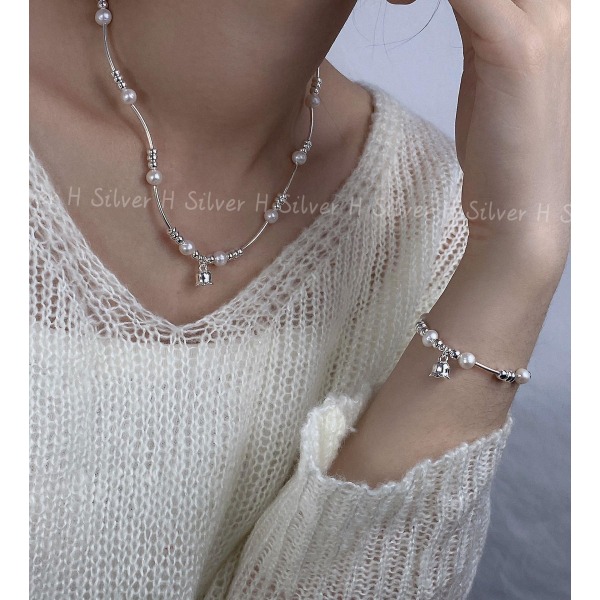 Armbånd Pearl S925 Sølv modesmykker Ac5248 Necklace