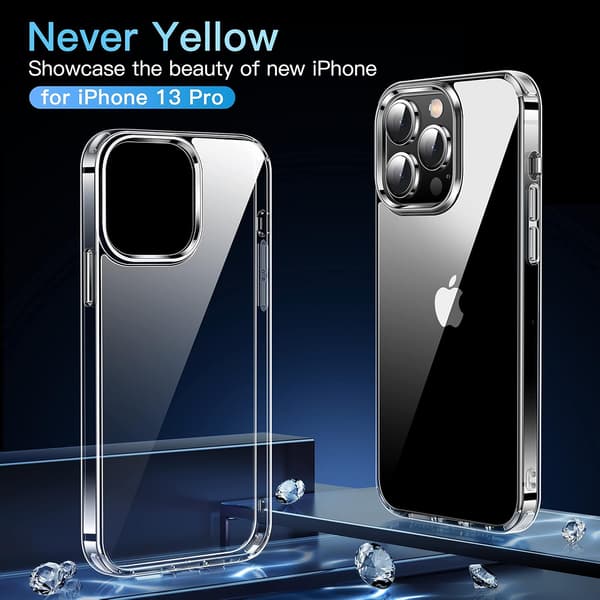 Designet for iPhone 13 Pro-deksel, [Gulner ikke] [Militær fallbeskyttelse]