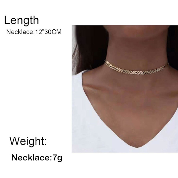 Halskjede Fish Bone Choker Motesmykker B1636