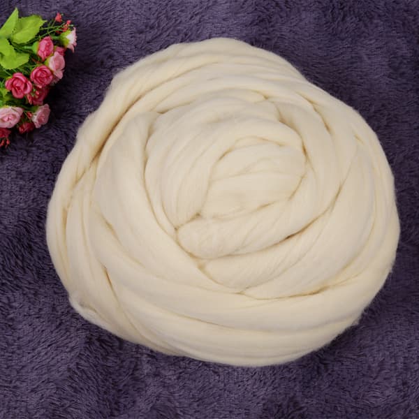 Ren hvit varm ull rovingfiber (60S), 1 kg