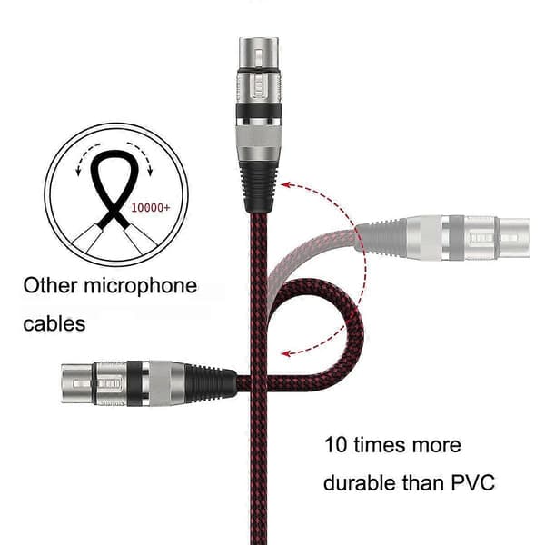 20m Rød og Sort Net TRS 6.35mm Han Til Caron Hun Mikrofon XLR Balancekabel Not Specified