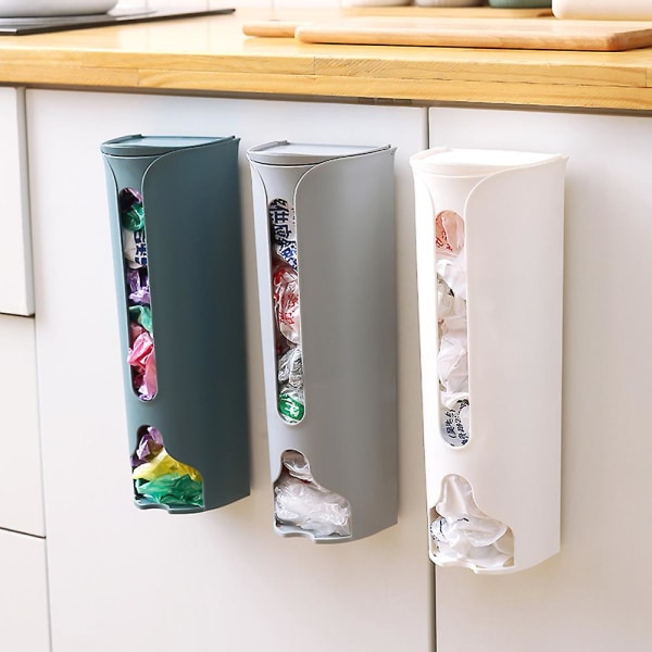 Plastposeholder Køkken Købmand Plastposeopbevaring Og Dispenser Til Plast Grey