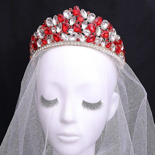 Rhinestones Crown med iøjnefaldende design Udsøgt pandebåndsdragt til kvinder Blue