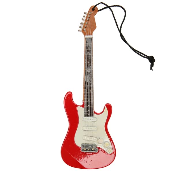 Miniatyrgitarr Modell Simulering Innovativ Trä Elgitarr Modell med Hängrep för Presentdekoration 01