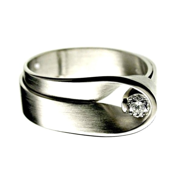 Mode Unisex Cubic Zirconia Inläggningar Bröllop Engagement Finger Ring Smycken US 9