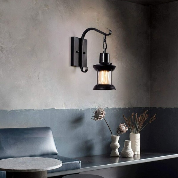 Teollinen metalliseinävalaisin sisätilojen cover Antiikkinen seinälamppu Retro-lamppu samppanjatalolle Cafe Loft Kitchen Li