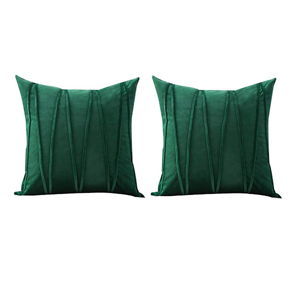 Inklusiv pudebetræk 45x45cm 2er sæt pudebetræk stribet som en dekorativ pude Sofapuder med en skjult lynlås til sofaen og terrassekontoret Dark green
