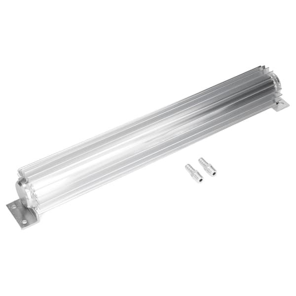 18 tommer Transmission Dual Pass Køler Finnet Aluminium Anodiseret Universal til de fleste biler og lastbiler