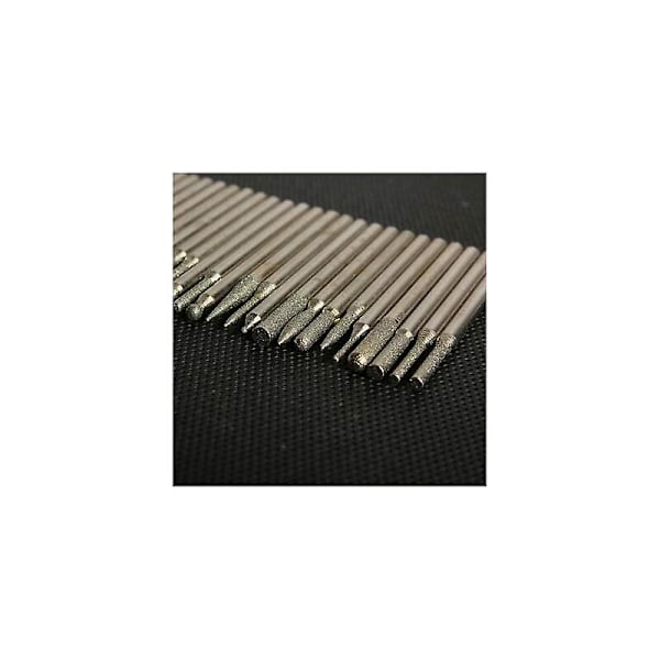 Diamond Burr Bits Borrglas Metall Ädelsten för slipning av roterande verktyg, 90 st 1/8-tum (3 Mm)
