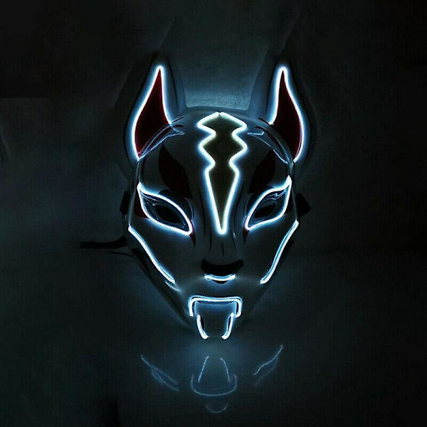 Halloween Fox Drift Mask Lys Mask Rollespil White