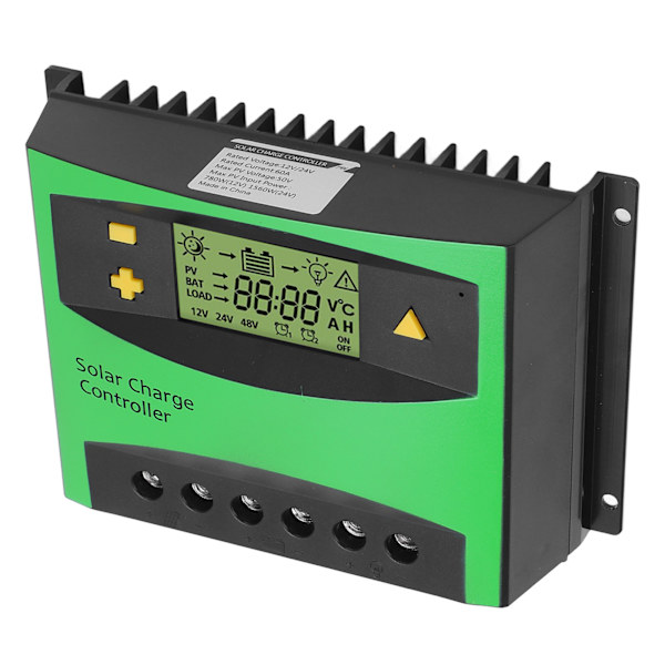 Solar Charge Controller LCD-skærm PWM Charge Controller 60A 12V 24V til autocamper hjem