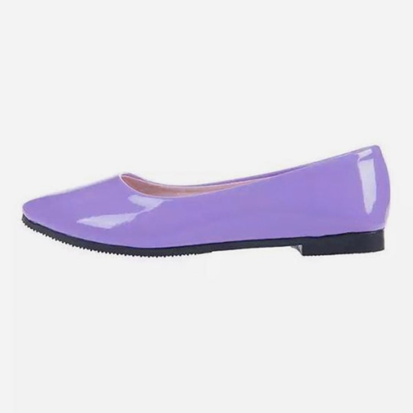 Kvinder Flat Pumps Slip On Ballet Loafers Sko Purple 38.5