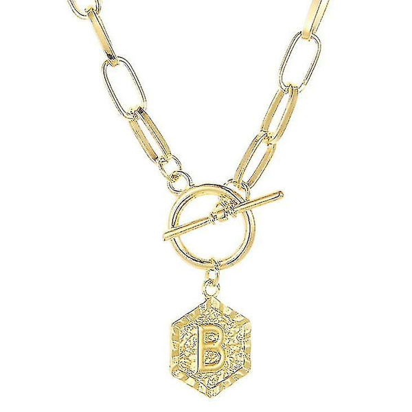26 engelska brevhängekedja Retro gem Halsband Hexagon