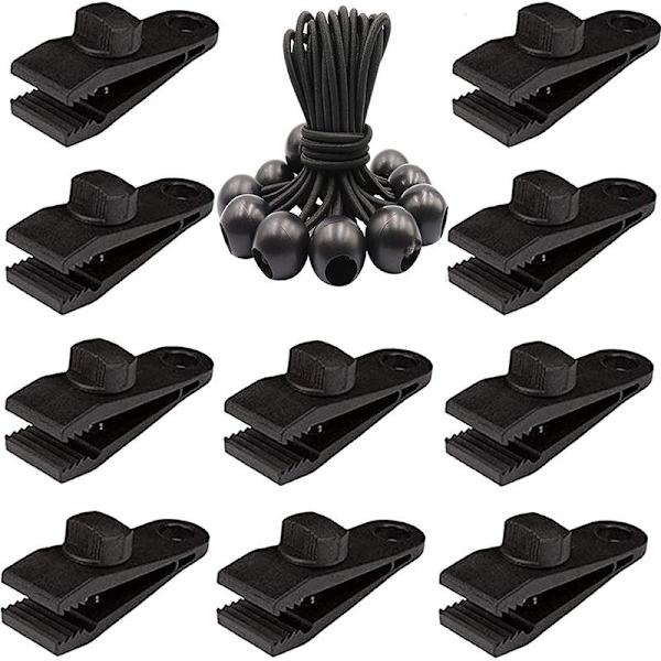 10st Tarp Clips, Tarp Clips, Tältklämma, Bungee Tensioner, Tarp Tension Perfekt för presenning, tält, markiser,