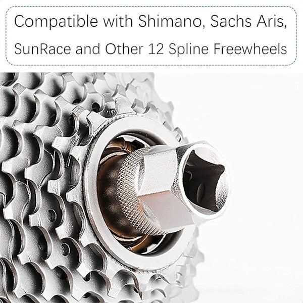 Pyöräkasetin vapaapyörän poistokorjaustyökalu, yhteensopiva Shimano Sunracen ja muiden 12 spline-vapaapyörän kanssa
