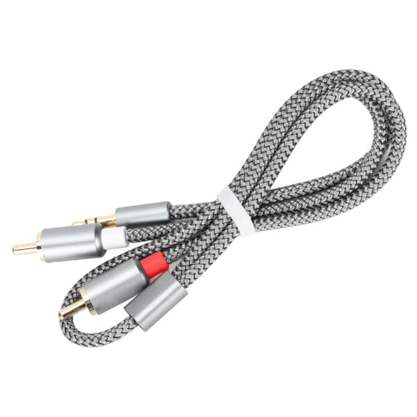 Tapsfri Stereo Skjermet 3,5 mm til 2RCA Lydsplitterkabel for Bærbare Datamaskiner Stasjonære