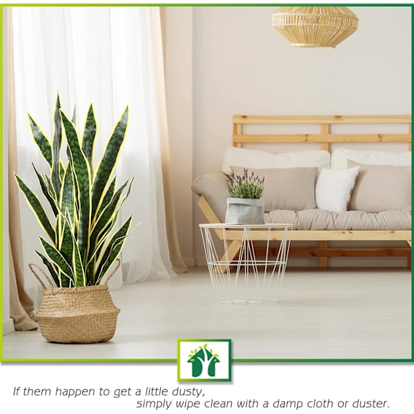 Kunstig slangeplante 89 cm falskt Sansevieria-tre med 29 blader Perfekt kunstig svigermor-plante potteplante for