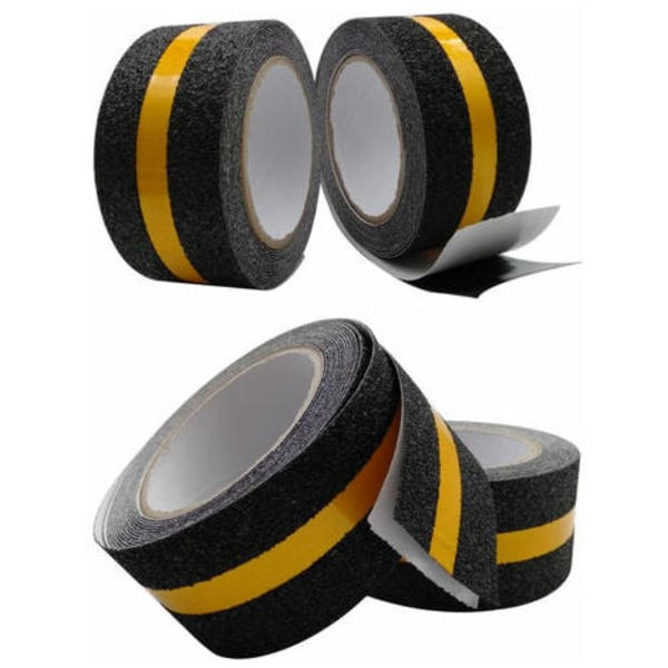 Frostet PVC non-slip tape, ekstremt klebrig lysende anti-skli tape, for innendørs og utendørs trappetrinn, 5cm*5m, gul