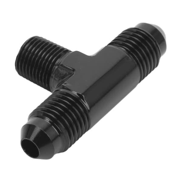 Aluminiumslegering Sort Anodiseret 3-vejs T-formet Tee Adapter Fitting 4AN til 1/8 NPT