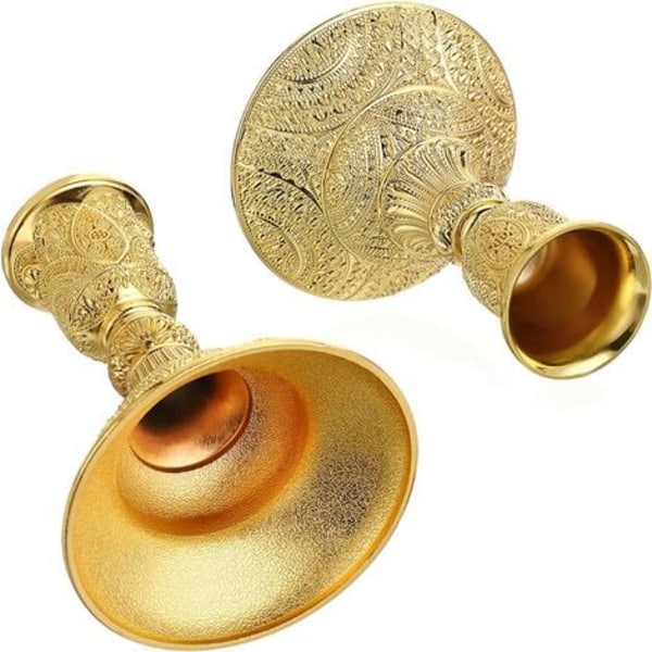 2 STK lysestaker i messing lysestaker lysestakesett Vintage metallsøyleholder, 4 H lysestaker Elegant stearinlys Ki