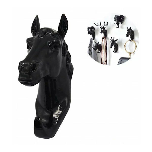 Black Horse Dørkrok Vegghengende nøkkelring Nøkkelring Veranda Nøkkelring Hanger Dørkrok