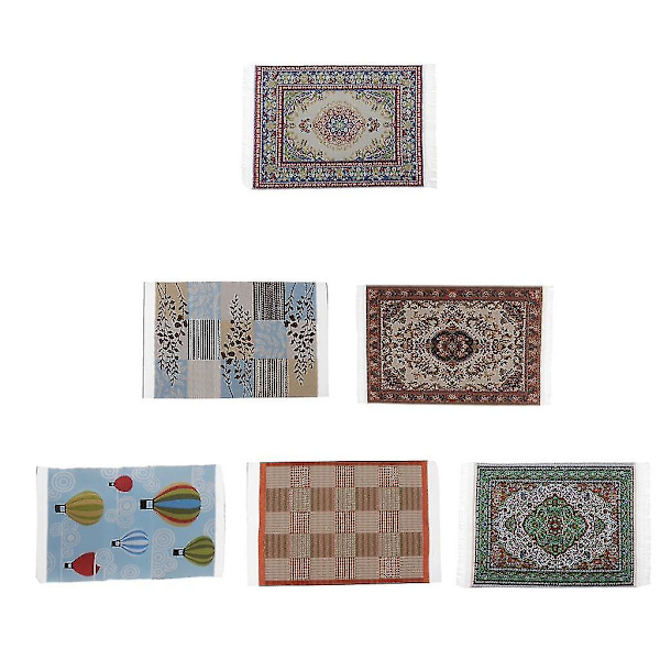 2x 1:12 Vintage -tyylinen kudottu mattomatto peitto miniatyyri nukkekodin koristelu